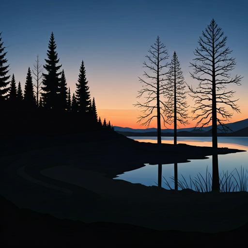 Misty meadow at dusk with soft purple and gold tones