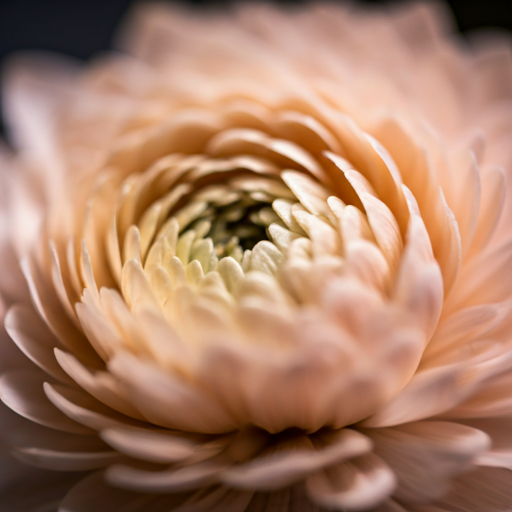 Abstract close-up of delicate flower petals in soft pink and beige, ethereal lighting